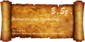 Bohuniczky Szabina névjegykártya